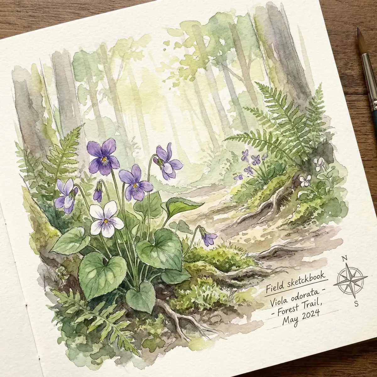 学员水彩作品 - 探花