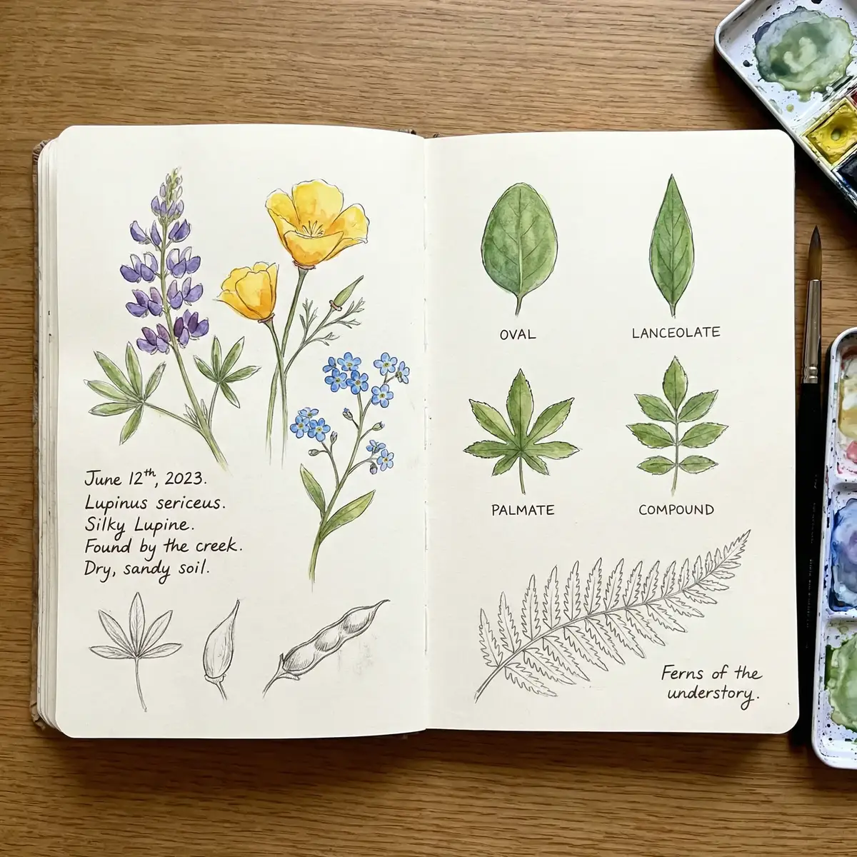 学员水彩作品 - 探花